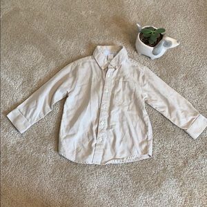 Janie and Jack Tan Boys Button Up Long Sleeve 2T